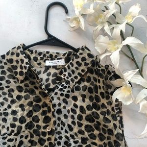 SOLD Equipment Silk Chiffon Leopard Sleeveless Top